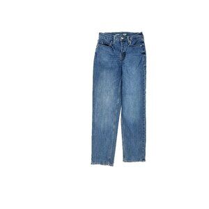 Old Navy Extra High Rise Straight Button Fly Women's size 2 Dark Blue Denim Jean